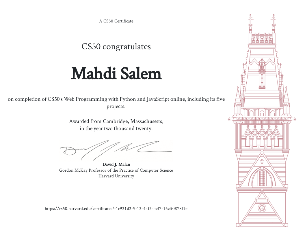 CS50's Web Programming with Python and JavaScript